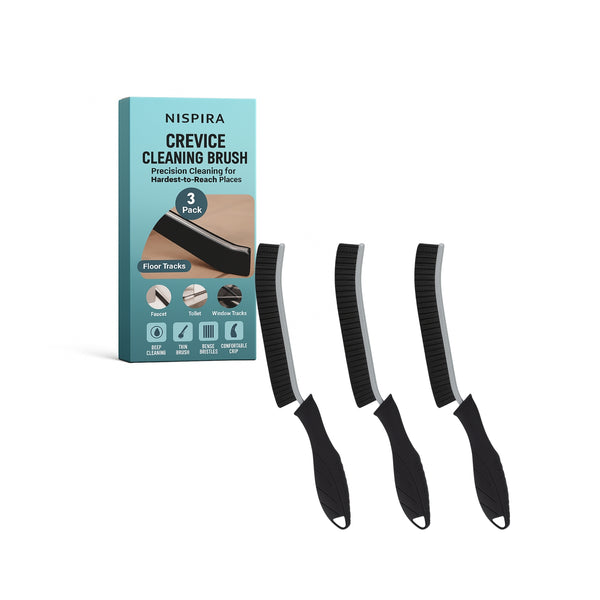 Nispira Crevice Cleaning Brush, Hard Bristle Scrub Brush for Gaps, Bat