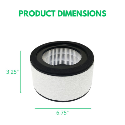 Nispira 3-In-1 EE-5067 True HEPA Carbon Filter for Crane Air Purifier