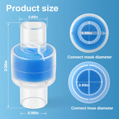 Nispira HME Heat Moisture Exchange Filter In-Line Humidification Solution Unit for CPAP biPAP Machine & Mask, Z1, Z2, Dreamstation