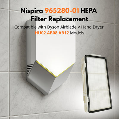 Nispira 965280-01 Compatible HEPA Filter Replacement for Dyson Airblade V Hand Dryer HU02 AB08 AB12 Models