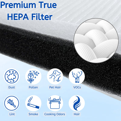 Nispira F2 True HEPA Filter Compatible with Filtrete Room Air Purifier FAP-C02WA-G2 FAP-T03BA-G2