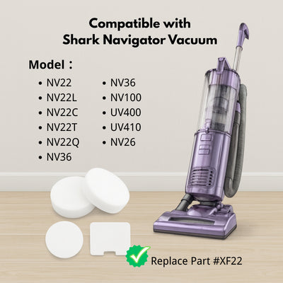 Nispira Foam Filter Kit Compatible with Shark Vacuum Navigator NV22, NV22L, NV22C, NV27