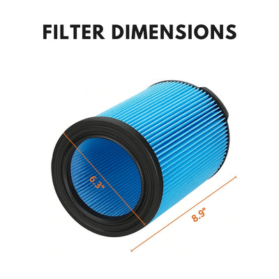 Nispira VF5000 3-Layer High-efficiency Replacement Filter Compatible with Ridgid Wet/Dry Vacs Vacuum 72952 5-20 Gallons WD1450 WD0970 WD1270 WD09700 WD06700 WD1680 WD1851 RV2400A