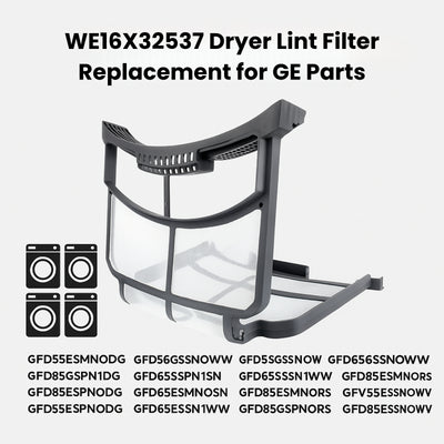 Nispira Dryer Lint Screen Filter, Compatible with GE WE16X32537, WE16X29597, AP7205579, Fits GFD55GSSN0WW GFD65ESPN0SN GFD65GSPN0SN GFD85ESPN0RS GFD85GSPN0RS, Dryer Lint Trap Replacement