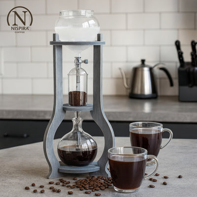 Nispira Retro Ice Cold Brew Dripping Coffee Maker Tower, 600ml in Wooden (BD-7)