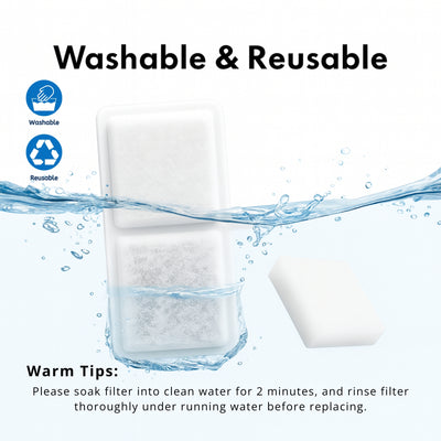 Nispira Cat Water Fountain Filters Compatible with Kastty Battery Operated 108oz/3.2L Pet Fountain, Activated Carbon Replacement Filters