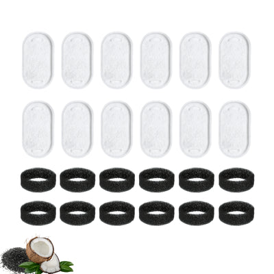 NISPIRA Stainless Steel Cat Water Fountain Activated Charcoal Water Filter Kit Replacements with Spongy Compatible with Petlibro 67oz/2L 101oz/3L PLWF003 PLWF006, Tomxcute 108oz/ 3.2L 135oz/ 4L