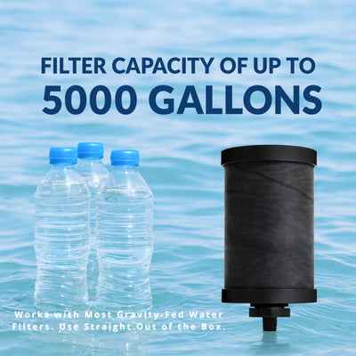 Nispira 2387 Water Filter Replacement Compatible with Alexapure Pro Gravity-Fed Water Filtration System, 5,000-Gallon Capacity