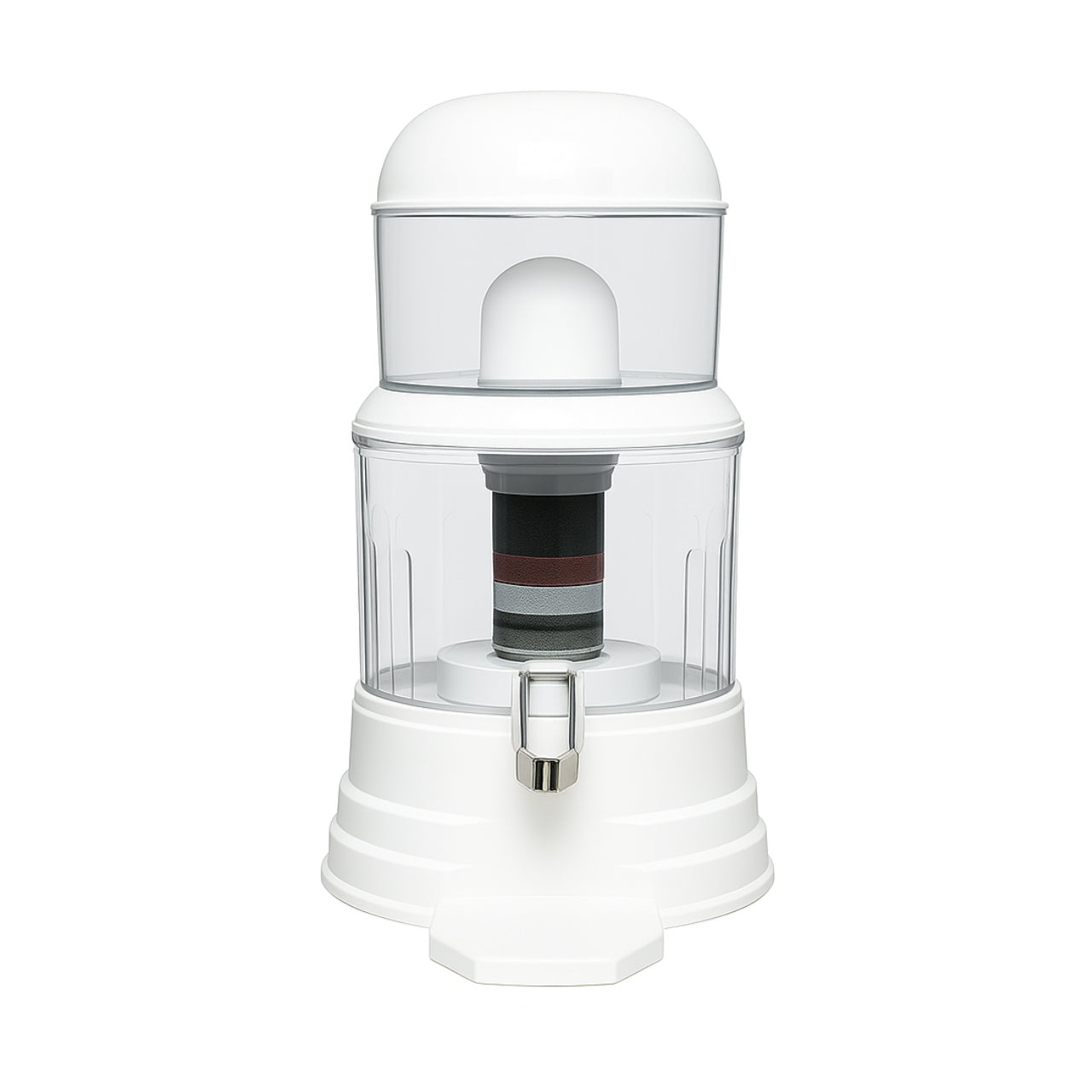 Nispira 12L (3 Gallon) Mineral Water Purifier Tower System – Countertop Gravity Water Filter for Home & Office