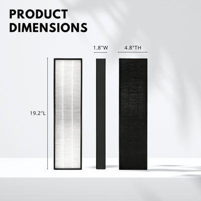 Nispira True HEPA Filter C Compatible with Air Purifier FLT5000 AC5000, AC5000e, AC5250pt, AC5350b, AC5350bca, AC5350w, AC5300b, CDAP5500, BXAP040, BXAP250 Idylis IAP GG 125