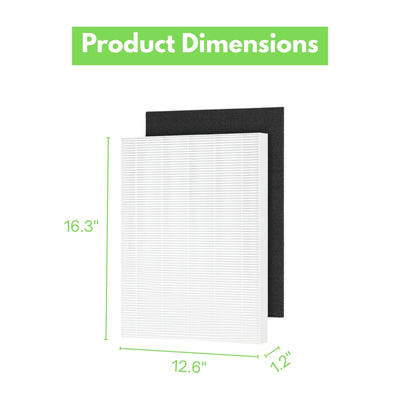 Nispira HEPA + Carbon Air Purifier Filter Set for Fellowes 290, 300, DX95, HF-300, AP-300PH