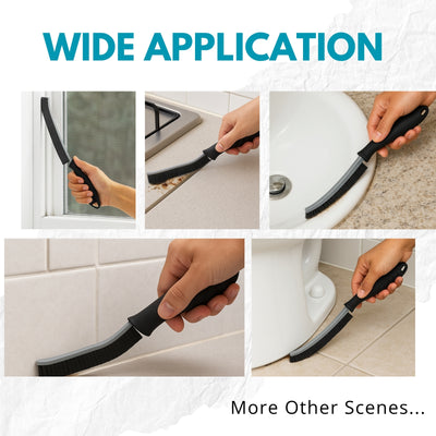 Nispira Crevice Cleaning Brush, Hard Bristle Scrub Brush for Gaps, Bathroom Cleaning Tool for Windows, Faucets, and Corners, 3 Packs
