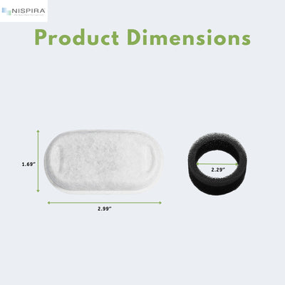 NISPIRA Stainless Steel Cat Water Fountain Activated Charcoal Water Filter Kit Replacements with Spongy Compatible with Petlibro 67oz/2L 101oz/3L PLWF003 PLWF006, Tomxcute 108oz/ 3.2L 135oz/ 4L