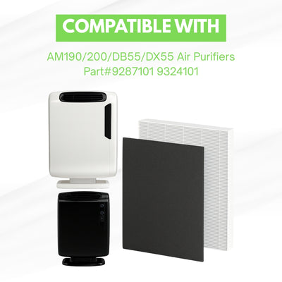 Nispira HEPA + Carbon Air Purifier Filter Set for Fellowes 290, 300, DX95, HF-300, AP-300PH