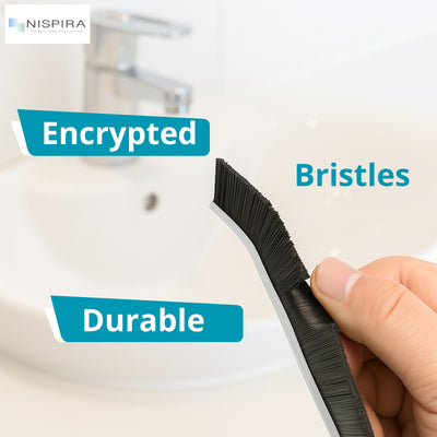 Nispira Crevice Cleaning Brush, Hard Bristle Scrub Brush for Gaps, Bathroom Cleaning Tool for Windows, Faucets, and Corners, 3 Packs