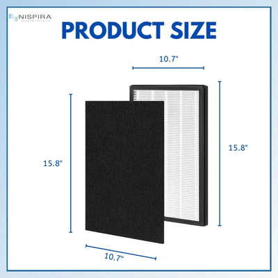 Nispira FLT5600 Filter N Replacement for GermGuardian AC5600WDLX AC5600W AC5600WFL Air Purifier FLT56CB4 True HEPA + Carbon Pre Filter Set.
