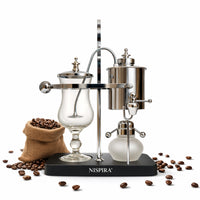 Nispira Vintage Belgian Syphon Coffee Maker – Silver Balance Siphon Brewer for Home Coffee Experience