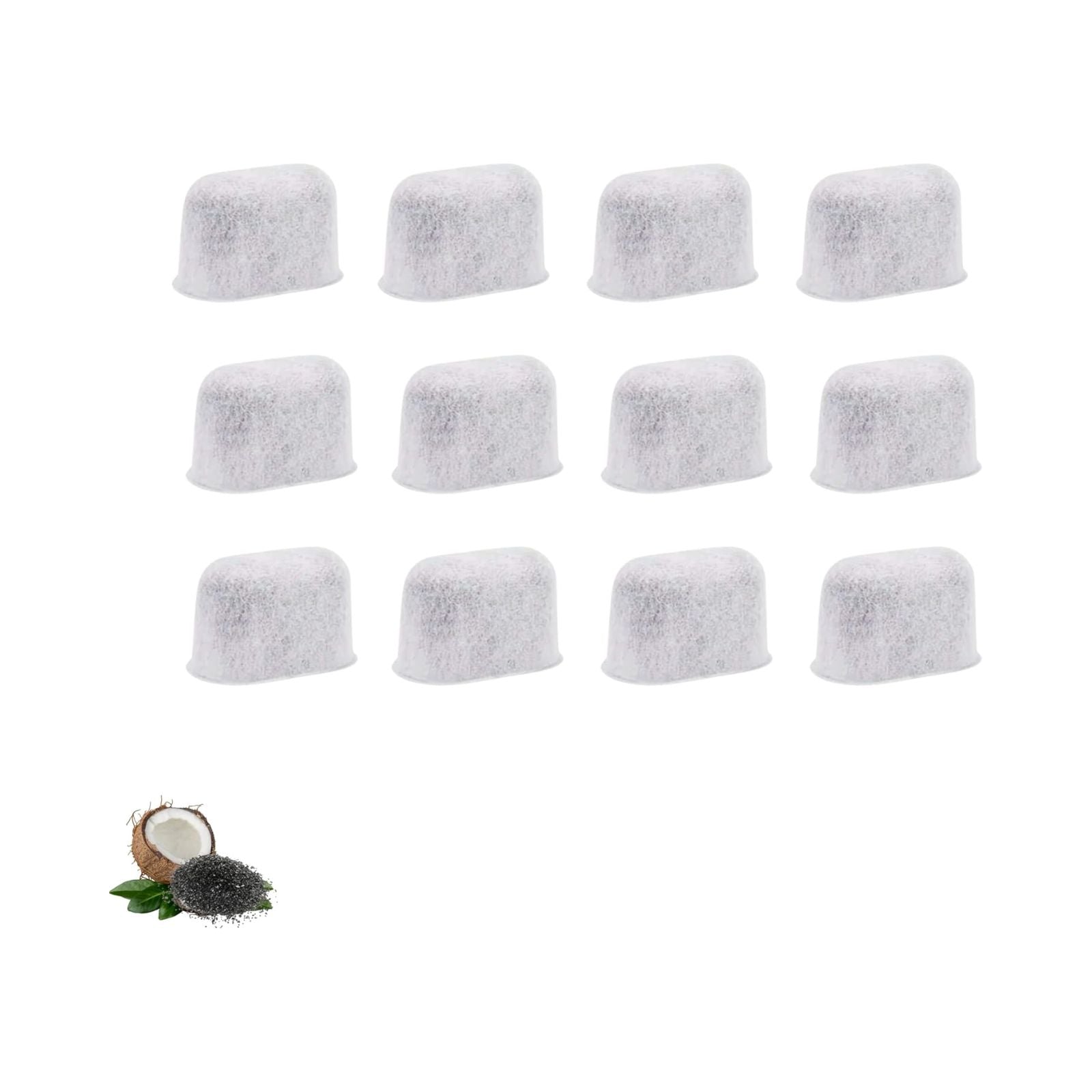 12-Pack Charcoal Water Filters For Cuisinart Coffee Makers - Replacement Filters For Cleaner Tasting Coffee