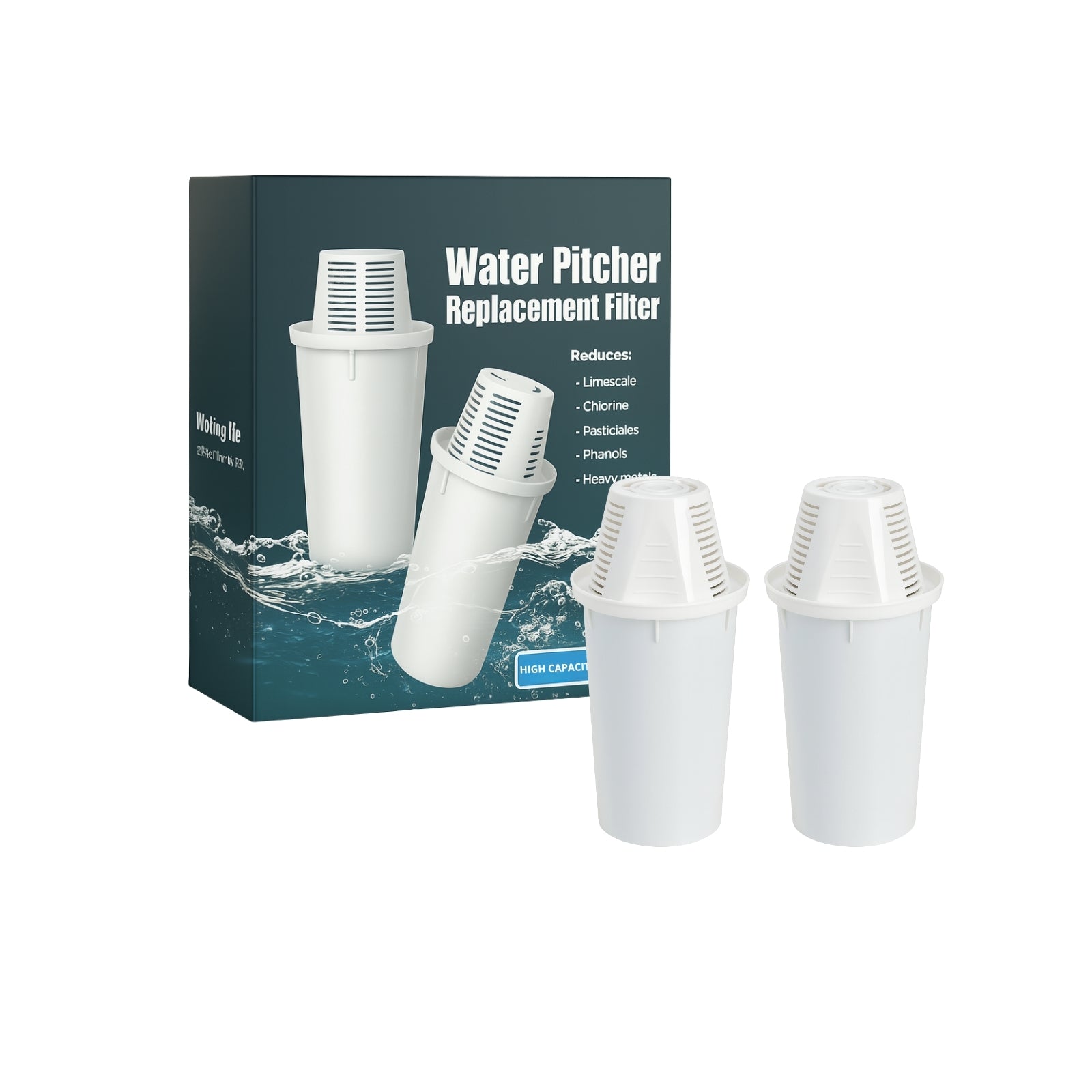 Nispira Water Filter Replacement Compatible with Nakii Aquaphor Water Pitcher Dispenser Removes Chlorine, Lead, Odor, Color Reduce Water Hardness