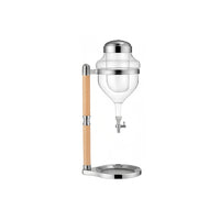 Nispira Ice Sake Wine Whisky Dispenser | Jug Cooler Decanter with Wooden Handle Borosilicate Glass Valve Opening