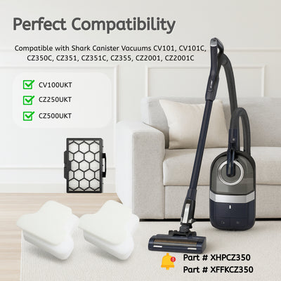 Nispira HEPA and Pre Motor Filter Replacement Set Compatible with Shark CV100 CZ250 CZ500 Vacuum Cleaner