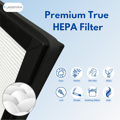 Nispira FLT5600 Filter N Replacement for GermGuardian AC5600WDLX AC5600W AC5600WFL Air Purifier FLT56CB4 True HEPA + Carbon Pre Filter Set.