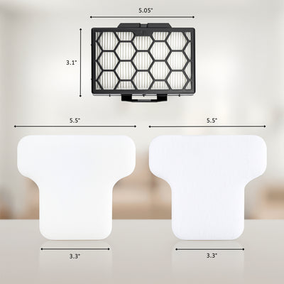 Nispira HEPA and Pre Motor Filter Replacement Set Compatible with Shark CV100 CZ250 CZ500 Vacuum Cleaner