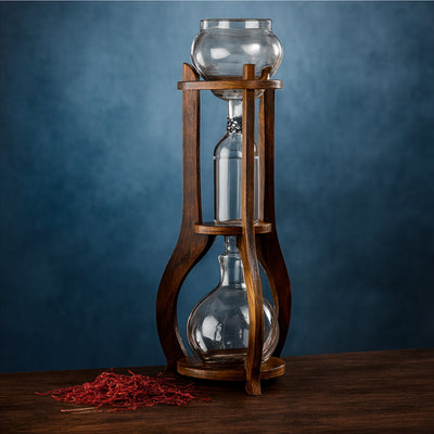 Nispira Retro Ice Cold Brew Dripping Coffee Maker Tower, 600ml in Wooden (BD-7)