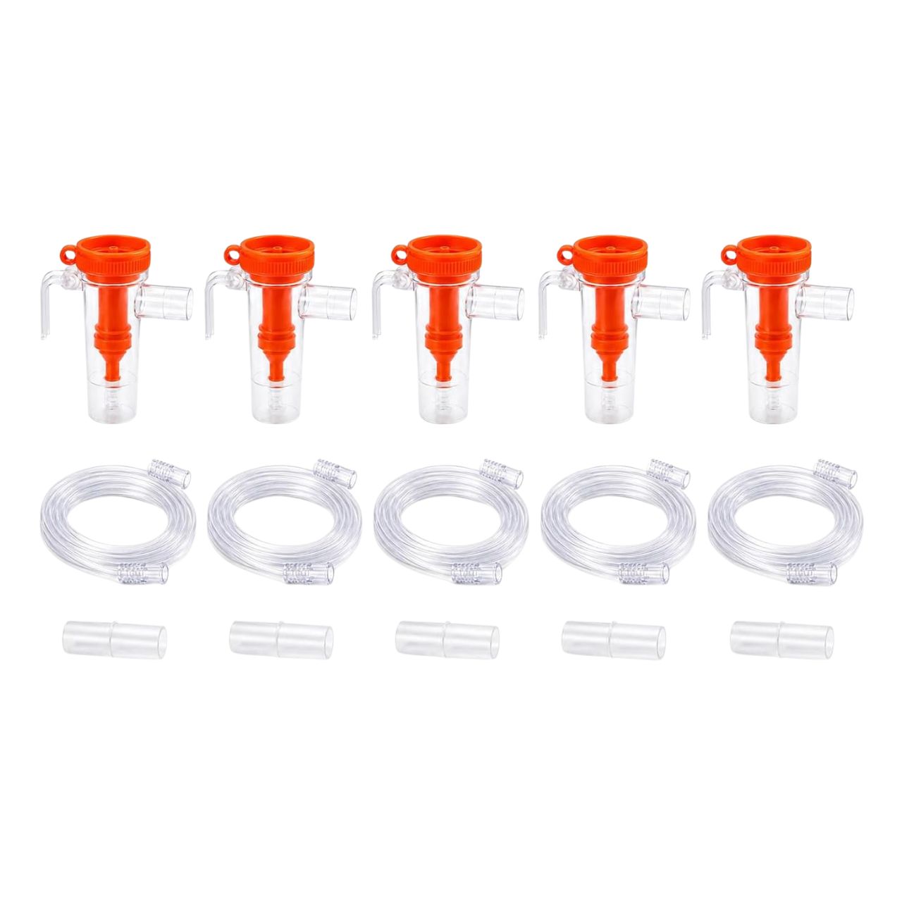 Nispira 5-Set Disposable Micro Mist Replacement Filter Spray Kit for Portable Compressor Atomizer Cup, Tubing & Mouthpieces
