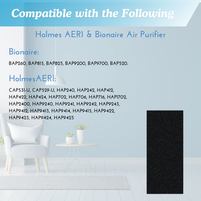 Nispira Activated Carbon Air Purifier Pre Filter for Holmes AER1 HAPF30AT