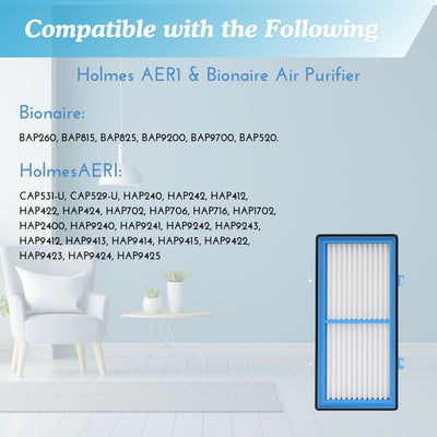 Nispira AER1 Compatible HEPA Filter Replacement for Holmes Air Purifier HAPF30AT HAP242-NUC