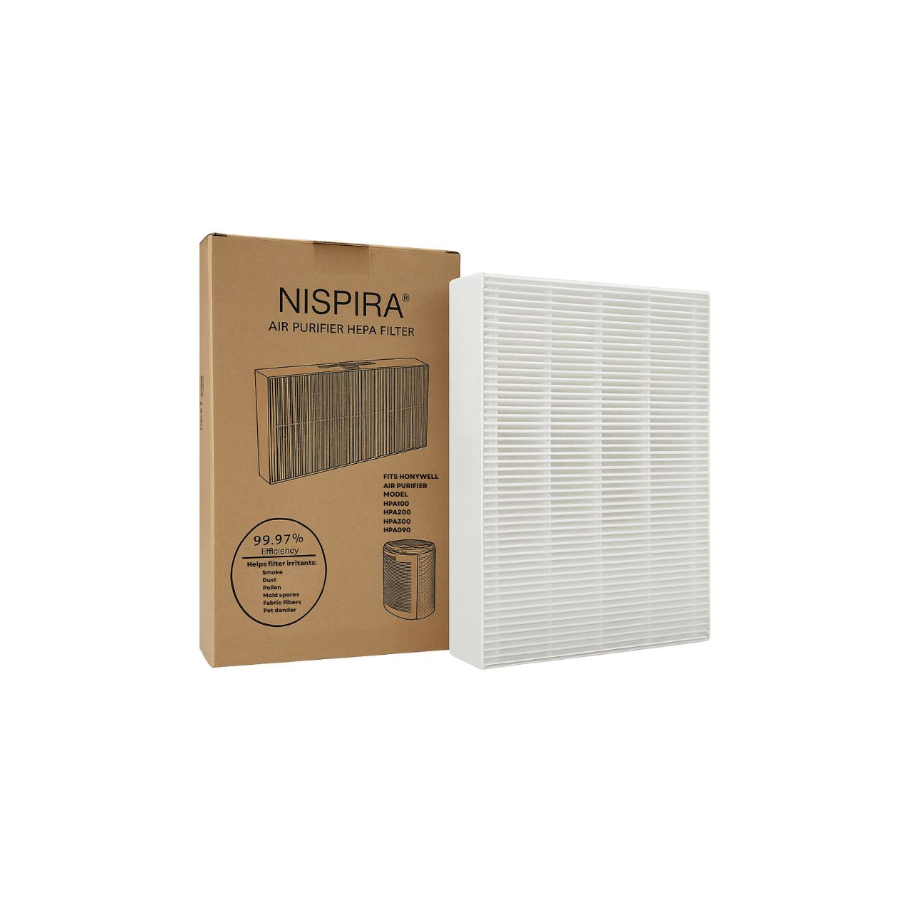 Nispira HEPA Filter Compatible with Honeywell Air Purifier HPA5300 InSight HPA300 HPA090 HPA100 HPA250 HPA200 Part HRF-R