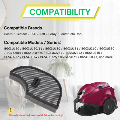 Nispira Foam Filter Replacement Kit Compatible with Bosch & Siemens Bosch & Siemens BGS/BGC Series Vacuum Cleaner 12011396