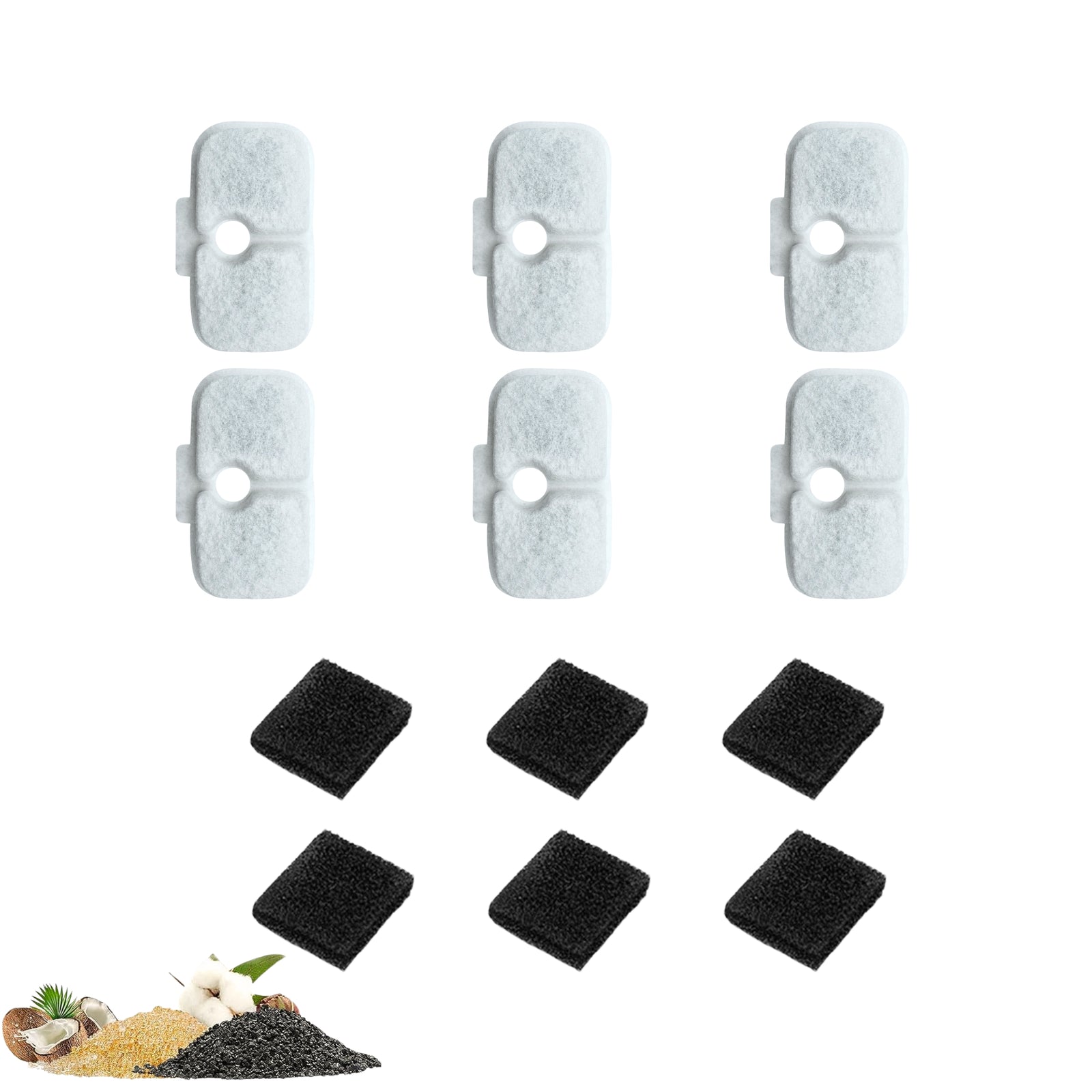 NISPIRA Activated Charcoal Water Filter Replacements For Petlibro Water Fountain PLWF005 PLWF115 PLWF105 with Pre-filter Sponge