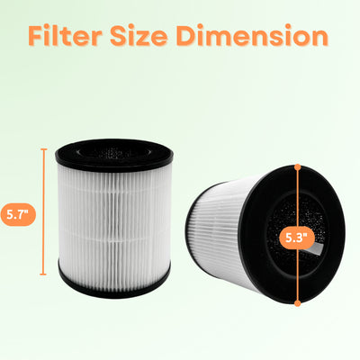 Nispira B-D02L Filter Replacement for MOOKA KOIOS Air Purifiers, VEWIOR B-D02U Air Purifier 3-in-1 HEPA Activated Carbon