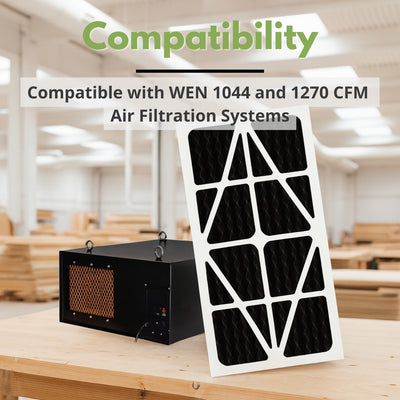 Nispira 5-Micron MERV 11 Activated Carbon Outer Replacement Filter for WEN 1044 CFM 1270 Air Filtration System (Model 1044 AF9235C)
