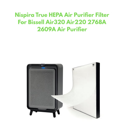 Nispira True HEPA Air Purifier Filter for Bissell Air220, Air320, 2609a, 2678