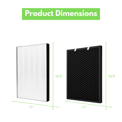 Nispira True HEPA Filter + Activated Carbon Pre Filter Compatible with Bissell Air220 Air320 Air Purifier 2609a 2768a Part 2677, 1 set