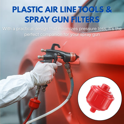 Nispira Disposable Mini Air & Water Spray Gun Filters High-Flow Whirlwind Air Line Filters with Standard 1/4-Inch Threads Compatible with Most Spray Guns & Air Tools