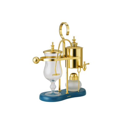 Nispira Vintage Belgium Belgian Royal Balance Syphon Siphon Coffee Maker, Gold with Peacock Blue Base