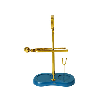 Nispira Vintage Belgium Belgian Royal Balance Syphon Siphon Coffee Maker, Gold with Peacock Blue Base