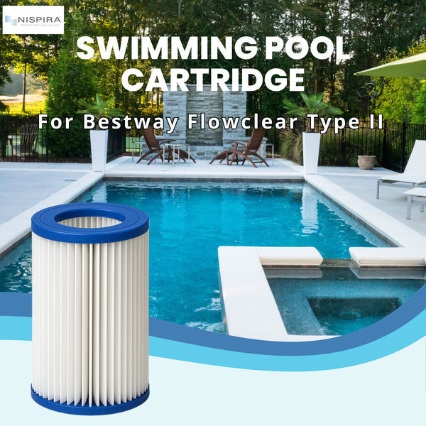 Lot De 2 Filtres De Piscine POOLPURE Type D - Compatible Summer Waves P57100102, Intex, 10,5x9,5 Cm - 2