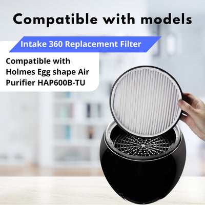 Nispira 360° True HEPA Air Intake Filter Replacement Compatible with Holmes Egg Air Purifier | Removes Smoke, Dust, VOCs | 112 SqFt |