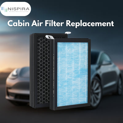 Nispira 3-In-1 Cabin Intake HEPA Air Filter Activated Carbon for Car Tesla Model 3 Model Y 2016- 2022