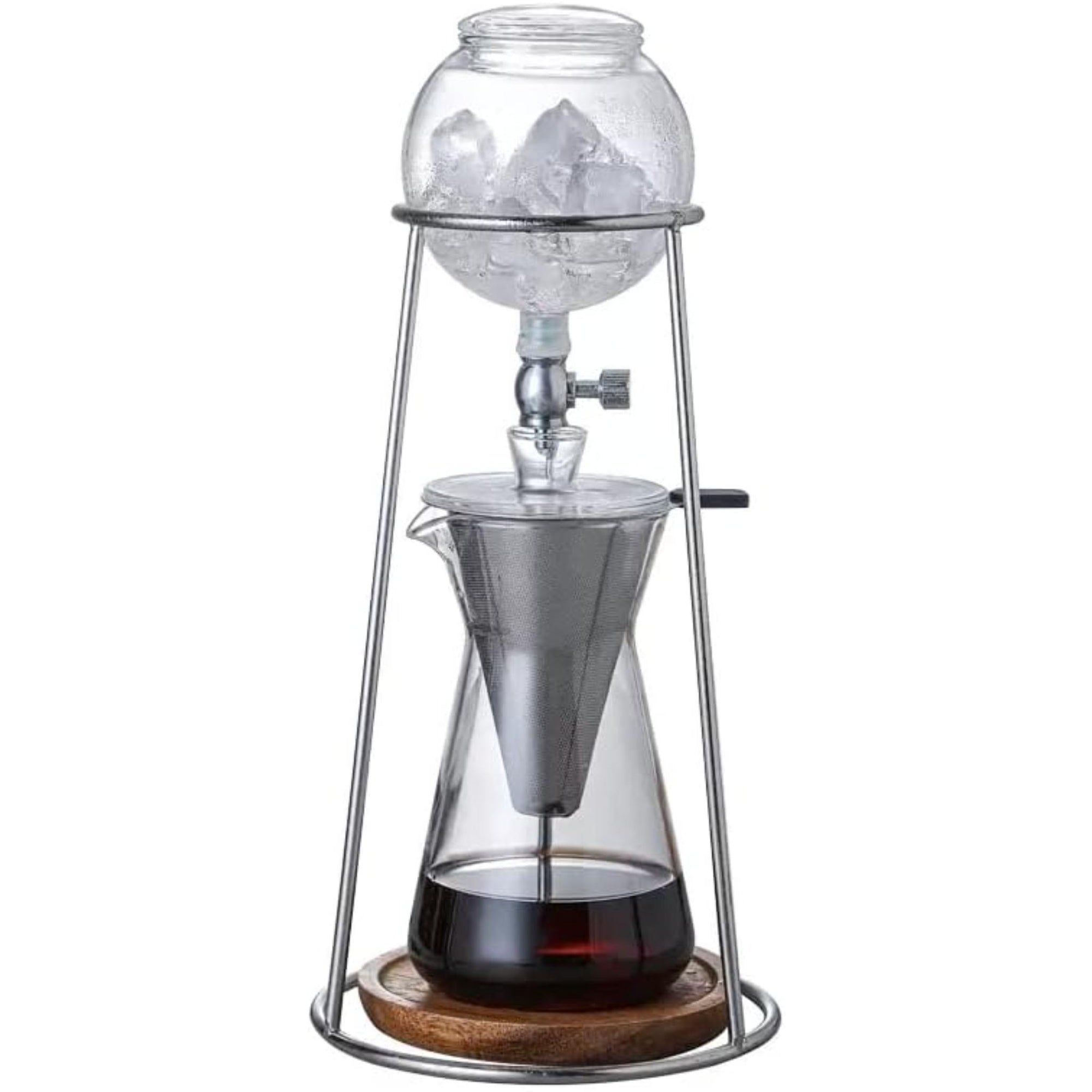 Nispira Iced Coffee Cold Brew Drip Coffee Maker Mini Tower, 400ml In Silver