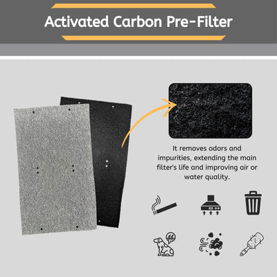 Nispira WPT60 817600 Charcoal Pre-Filter for Whirlpool Whispure WPT60P, WPT60B Tower Air Purifier