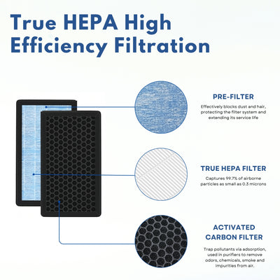 Nispira 3-In-1 Cabin Intake HEPA Air Filter Activated Carbon for Car Tesla Model 3 Model Y 2016- 2022
