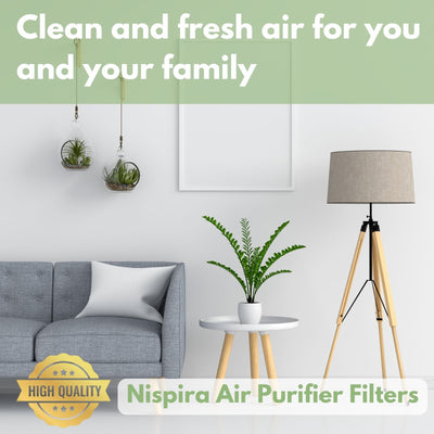 Nispira True HEPA Filter + Pre-Carbon Filters for Whirlpool Whispure Air Purifier AP150, AP250, AP25030K, APR25530L, APR25130L, 1183051K