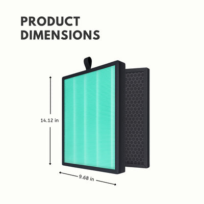 Nispira H04 3-In-1 True HEPA Filter for HIMOX Air Purifier H04 Removes Smoke, Odor, Chemical VOCs