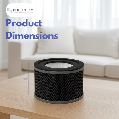 Nispira True HEPA Filter for Air Purifier Compatible with Tao Tronics TT-AP001